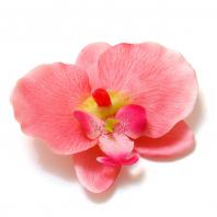 Головка орхидеи из ткани розовая большая