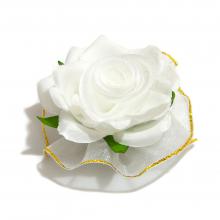 Головки белой розы из ткани
