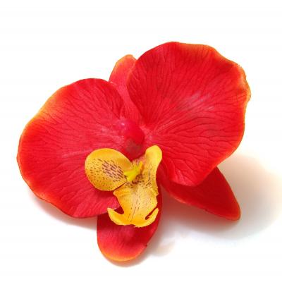 Красная орхидея из ткани
