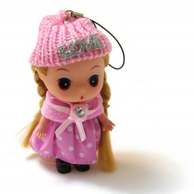 Куколка в розовом для сумочки брелок