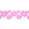 Розовая лента с цветочками из фетра для скрап
