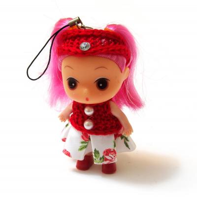 Куколка маленькая с розовыми волосами